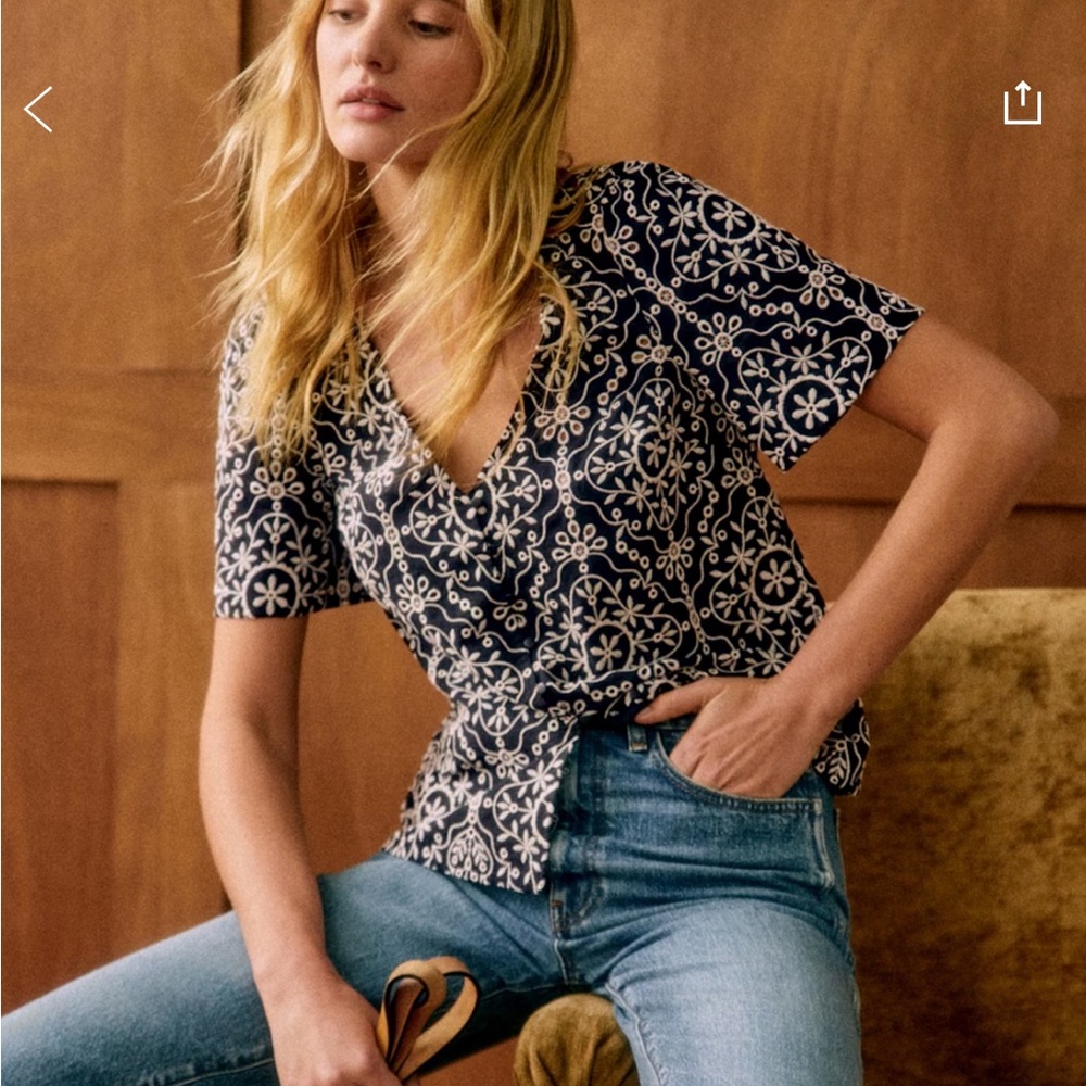 Sezane Emma Shirt in Black/White